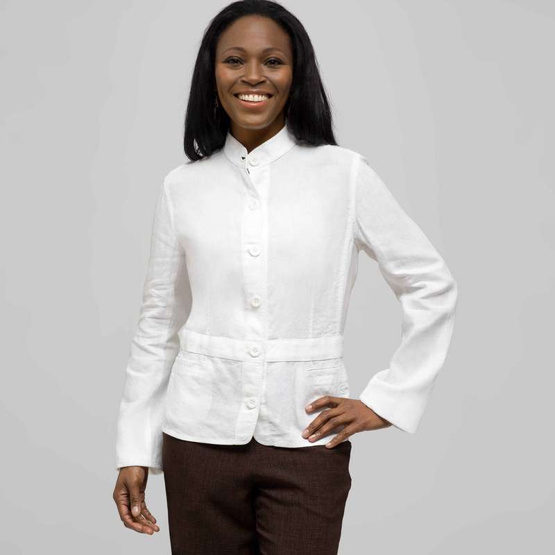 Button Front Jacket., White, large image number 0